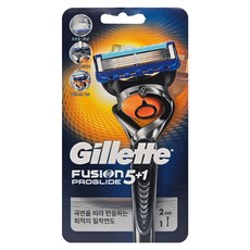 질레트 퓨전 프로글라이드 매뉴얼 핸들 + 면도날 2p 세트, 1개, 2개입