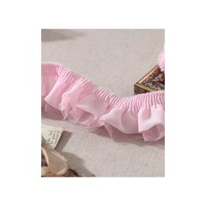 퀼트스타 파스텔 쉬폰 망사 주름레이스_핑크 40, 1개, 핑크