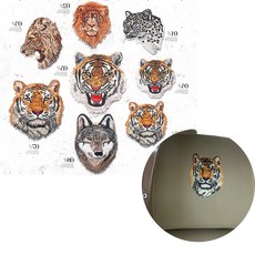 소문난마켓 맹수 동물 표범 호랑이 열접착 자수 와펜 와팬 접착 패치 다림질 접착식 열접착식 팻치 스티커