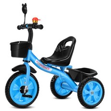 키즈 어린이 세발 자전거 3세 4세 5세 대형 유모차 유치원 페달 산책 외출용 아울렛 선물, 파란색 폼 휠(기본)