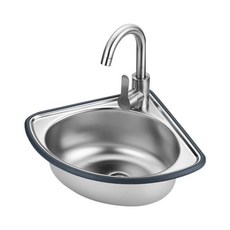 스텐 코너 세면기 미니 벽붙이 삼각형 모서리 간이싱크대