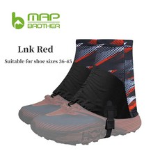 MAP BROTHER 남녀공용 야외 하이러닝 트레일 각반 철인 3 종 경기 마라톤 보호용 방수 신발 커버 반사, 05 Lnk Red, 1개
