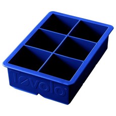 Tovolo 위스키 버번 주류 및 음료용 5.1 cm(2 인치) 큐브 대형 킹 크래프트 아이스 몰드 냉동고 트레이 BPA 프리 실리콘 1개 세트 스트라투스 블루 178, Stratus Blue