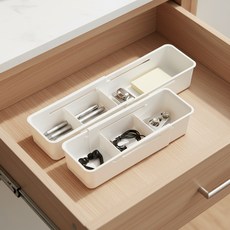 주방 서랍정리함 수저트레이 투명 싱크대 정리대 서랍 칸막이 길이조절 수납, 1개
