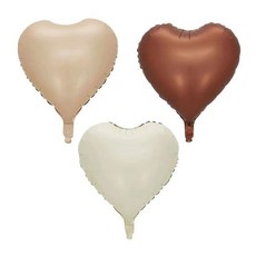 마블파티 하트 은박풍선 베이지계열 3종 카멜 브라운 샌드, 1세트