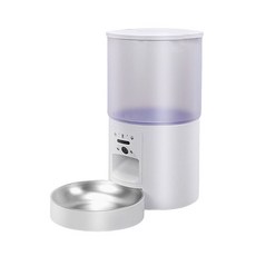 STTPEI 智能寵物餵食器 定時定量 App遠程控制 WIFI連接, 1個, 白色:PF2寵物智能餵食器, 1L