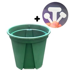 슬릿화분 EU 6cm 원형화분 수초키우기 플라스틱 모스그린 + 이름표 1개 랜덤증정