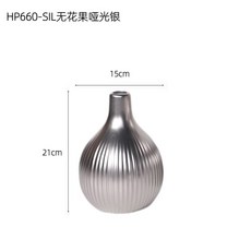 STTPEIHP658-SIL 梨子造型啞光銀陶瓷花瓶, HP660SIL小號無花果啞光銀