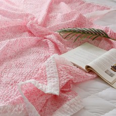 네모라인 국내제조 신상품 시원한 오로라 시어서커 리플 여름 홑이불, 오로라 핑크