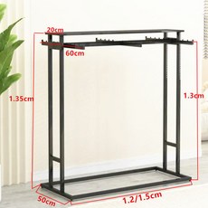 【貓嶼】服裝架落地中島架女裝童裝架落雙桿衣服架落服裝店落地衣架雙排廠, 新款黑色6珠雙面正掛長1.2米---網紅, 1個