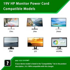 HP 파빌리온 LCD 모니터용 AC 전원 어댑터 19V 20 21.5 인치 22cwa, 02 영국, 1개