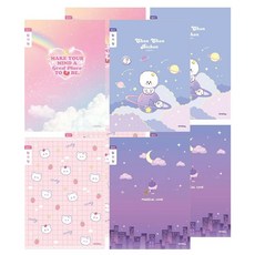 아이비스 여아용 초등3~6 좁은칸 일기장 11602, 곰돌이, 밤하늘, 무지개, 숑숑프렌즈, 8개