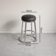 오락실의자 높은 원형스툴 원형 스툴 보조의자 보조 키다리, 1개, J. 55cm 검정 전기 도금