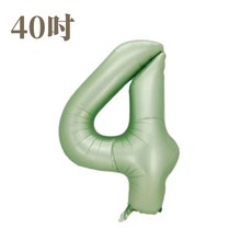 GoGraphy 橄欖綠數字氣球 鋁膜氣球 生日派對佈置 40吋, 橄欖綠40寸｜數字4, 1個