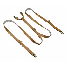 Entwineno 남성용 가죽 멜빵 - 클립 온 패턴 조절 가능한 교정기 결혼식 신랑 들러리 선물 - 라이트 브라운. 237063