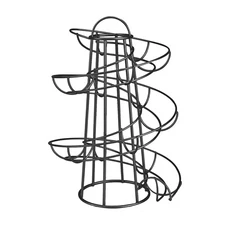 나선형 계란 랙 디스플레이 다기능 스킬터 디스펜서 창의적인 보관 선반 주방 용품, 02 Black