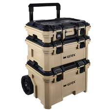 GFOX 耐衝擊系統快扣手推車三層工具箱 GB-006, 卡其黑, 1個