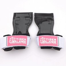타이거밸런스 헬스 스트랩 그립, 화이트 스트랩 + 로고 핑크, 1세트