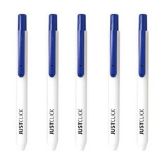 2세트 10개 똑딱이 노크식 네임펜, 5개, 파랑