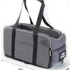 애견 카시트 자동차 쿠션 콘솔박스 차량 강아지 펫 방수 시트 고양이 휴대용 캐 차시트 가방, E. 고급 그레이  숄더 스트랩  메쉬 커버, A. 422022