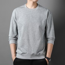 유니픽 남성 봄철 순면 9부소매 캐주얼 티셔츠 간단한 라운드넥 디자인WQ