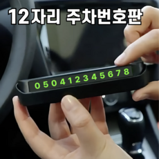 데이모노 12자리 자동차 주차번호판 안심번호 숨김 원터치, 1개, 블랙