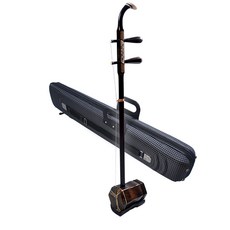 二衚樂器專業演奏考級成人學生兒童套裝送精製黑檀木機械軸二衚 紫檀二衚 演奏級二衚, 1個, 黑檀二胡-木軸款+配件+調音器+教程