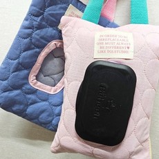 부드러운 파우치 립솔 누빔 휴대 케이스 외출용 2컬러 데일리가방, 핑크