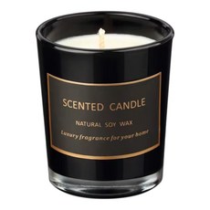 【Mii厝邊】緞帶黑瓶香氛蠟燭 手作天然 進口精油 融蠟燈蠟燭 居家香氛, 黑色, 英國梨小蒼蘭