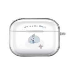 方坊 Me time AirPods 1/2/3/4/Pro/Pro2 可愛卡通耳機保護套 交換禮物首選, AirPods  Pro 2,【連體】霧面軟殼 (配吊飾), 透明, 1個