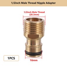 1/2 "3/4" 1 "스레드 황동 퀵 커넥터 M22/24 니플 피팅 가든 호스 커넥트 수도꼭지 어댑터 워터, [02] 0304, 1개