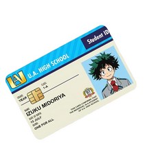 나의히어로 아카데미아 히로아카 나히아 학생증 히어로증 증명사진 캐릭터 카드 스티커 교통카드 체크카드, 일반 (big chip), 1