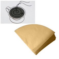 100매 구성 천연펄프 부채꼴형 드립커피 필터 여과지 4인용, 1개