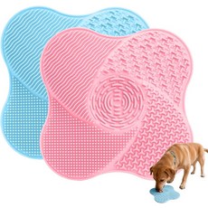 작은 개를 위한 핥기 매트 2팩 불안 를 개 느린 사료 공급기 지루함 고양이 블루 & 핑크, 2 Pack - Blue &