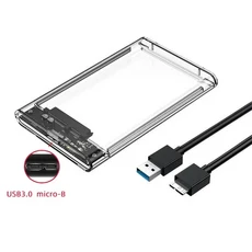 도구 필요 없는 투명 하드 드라이브 케이스 HDD 인클로저 2.5 인치 SATA에서 USB 3.0 C 타입 3.1 UASP, 05 Micro B-USB A