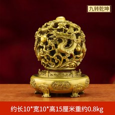 黃銅鼎擺件銅送福, 1件, 九轉乾坤小號黃銅:如圖所示