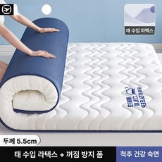 침대위토퍼 1인용토퍼 매트리스 침실 미니토퍼 두께 5.5cm 이불, 1cm, 밀크실크 펌프블루화이트 5 5cm