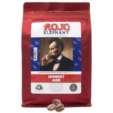 Rojo Elephant Honest Abe 수제 디카페인 그라운드 커피 싱글 오리진 100프로 아라비카 원두 프리미엄 로스트 부드럽고 풍부한 맛 스위스 워터 마운틴 프로세스, 미디엄 로스트 - 디카페인 그라운드 커피, 1