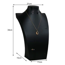 1개 가죽 인물형 목걸이 진열대 펜던트 랙 사진 소품 매장 진열 정리대, Black-L