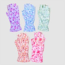 루피네상점 논슬립 네모패턴 여성 반손장갑, FREE 임의배송1매