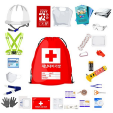 재난 대비 가방 가정용 학교 사무실 학생 재난 가방 구호 생존 응급 훈련 처치 세트 키트 대피 개인 용품