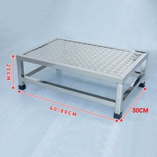 미끄럼방지 작업 발판 계단 스테인리스 작업대 40X30X10CM 디딤대, 16 스노보드 60X30 높이 20 플러스 가로보, 실버, 1개