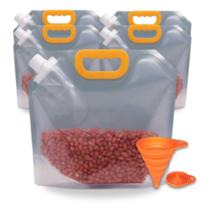 컬러플트립 쌀벌레방지 잡곡 곡물 쌀 보관 식품 밀폐 용기 팩 통, 5L, 5개