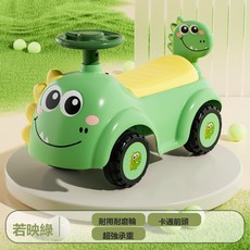 Tonkon 兒童平衡滑行車 防側翻, 1個, 綠色普通款加大耐磨輪:超強承重-卡通靠背