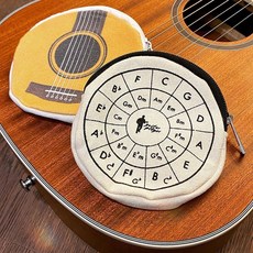Guitar Player 原創手工小圓帆布隨身包 零錢包 吉他 五度圈