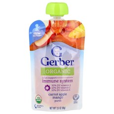 Gerber Smart Flow 유기농 당근 사과 망고 99g(3.5oz) Gerber (거버), Gerber, Smart Flow, 유기농, 당근, 사, 1개