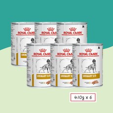 )당일발송( 로얄캐닌 독 유리너리 s/o 캔 410g x 6개 강아지 결석 비뇨기 처방식사료 6캔, 닭