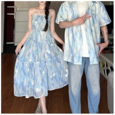 커플 시밀러룩 하와이안 호캉스 패밀리룩 원피스 신혼여행 휴양지 드레스 티셔츠 반팔 긴팔 웨딩촬영