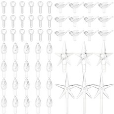 Riakrum 186피스 세라믹 크리스마스 트리 교체용 전구 세트 글로브 새 별 조명 장식용(투명 색상) 310964