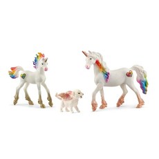 Schleich Bayala - 무지개 유니콘 & 날아다니는 사자 마법 놀이 세트 3개 상상력 넘치는 놀이를 위한 판타지 동물 장난감 여아 및 남아용 귀여운 피규어 만 5세 이, Schleich Bayala - 무지개 유니콘 & 날아